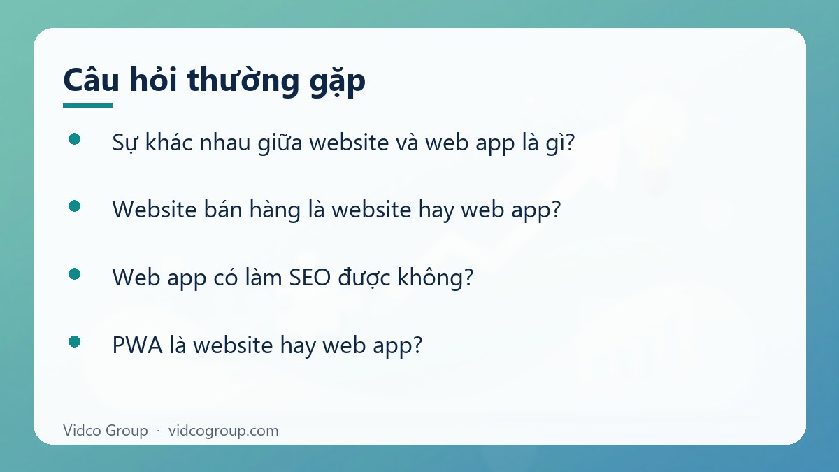 Một số câu hỏi thường gặp về Khác nhau giữa website và web app