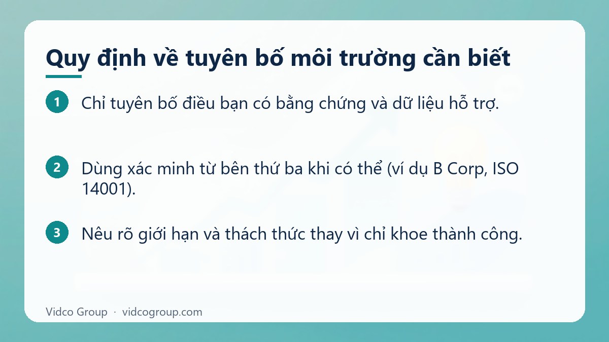Các bước: Quy định về tuyên bố môi trường cần biết