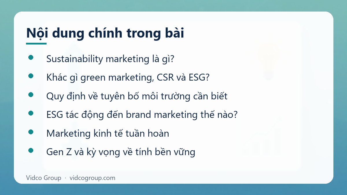 Nội dung chính: Sustainability Marketing Là Gì
