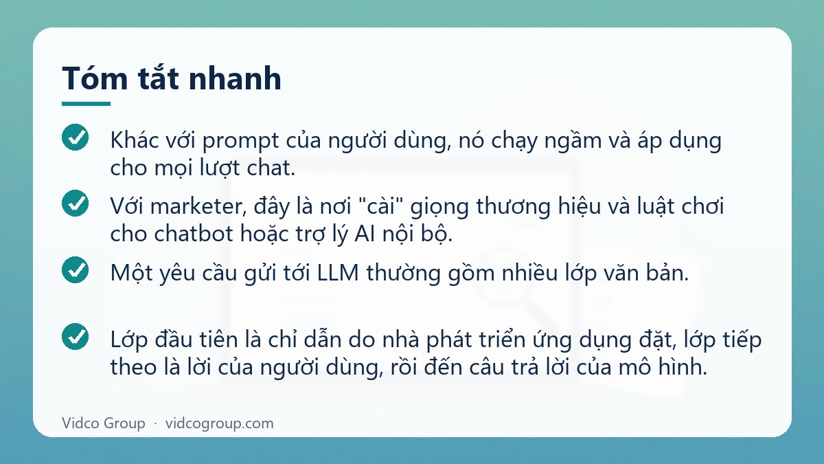 Tóm tắt nhanh: System prompt là gì