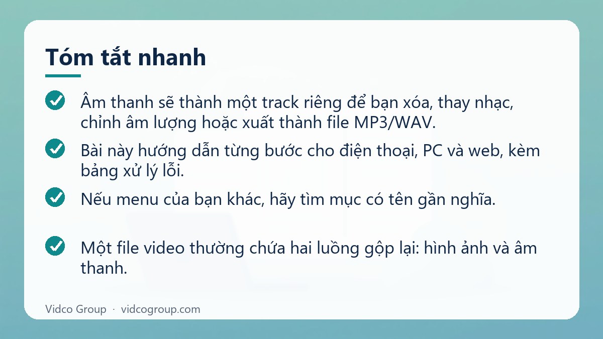 Tóm tắt nhanh: Tách âm thanh khỏi video bằng CapCut