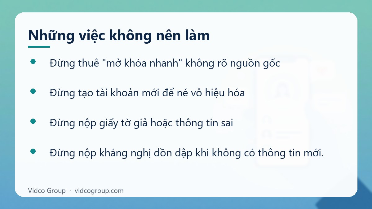 Danh sách: Những việc không nên làm