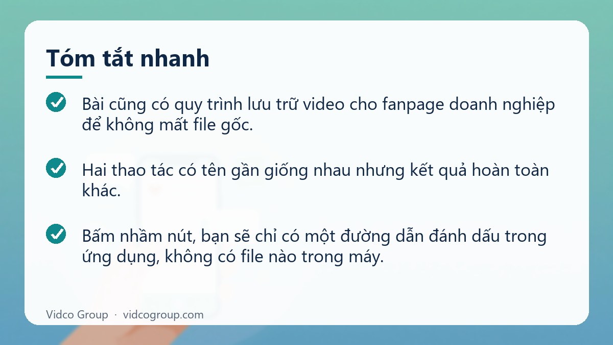 Tóm tắt nhanh: Tải video Facebook