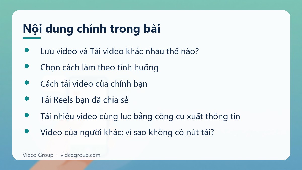 Nội dung chính: Tải video Facebook