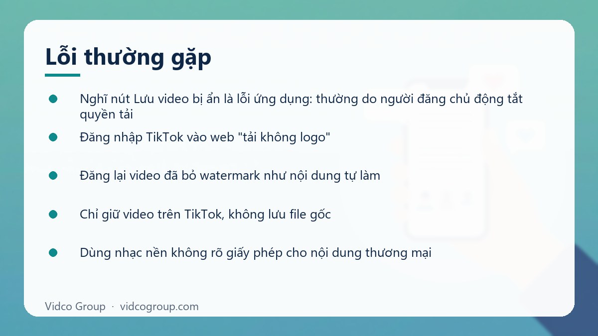 Danh sách: Lỗi thường gặp