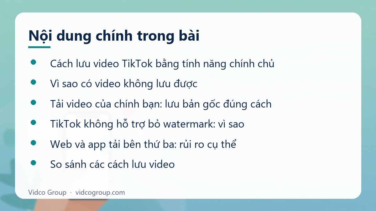 Nội dung chính: Tải video TikTok