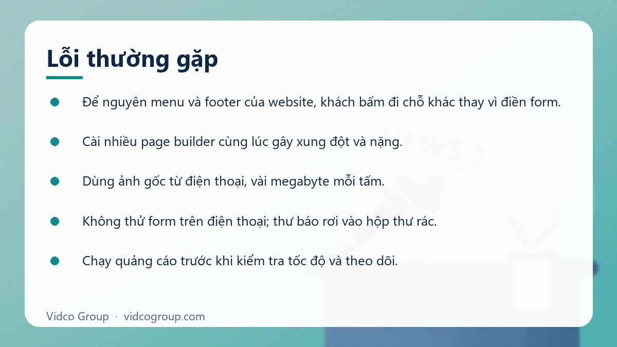 Danh sách: Lỗi thường gặp