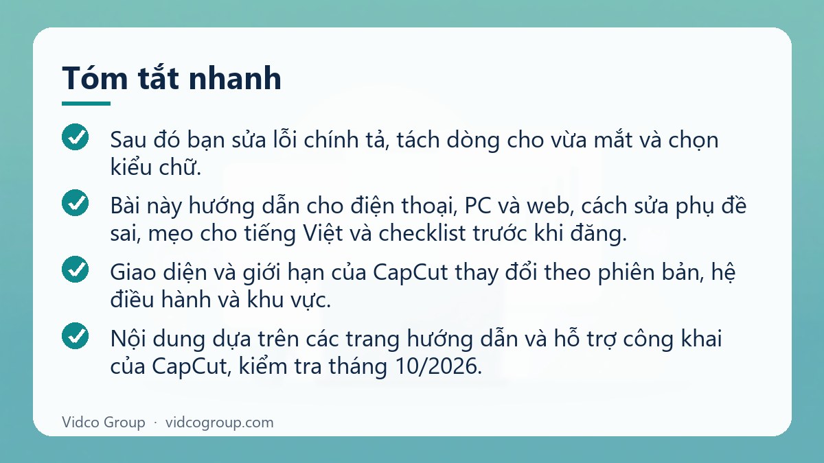 Tóm tắt nhanh: Tạo sub phụ đề tự động trên CapCut