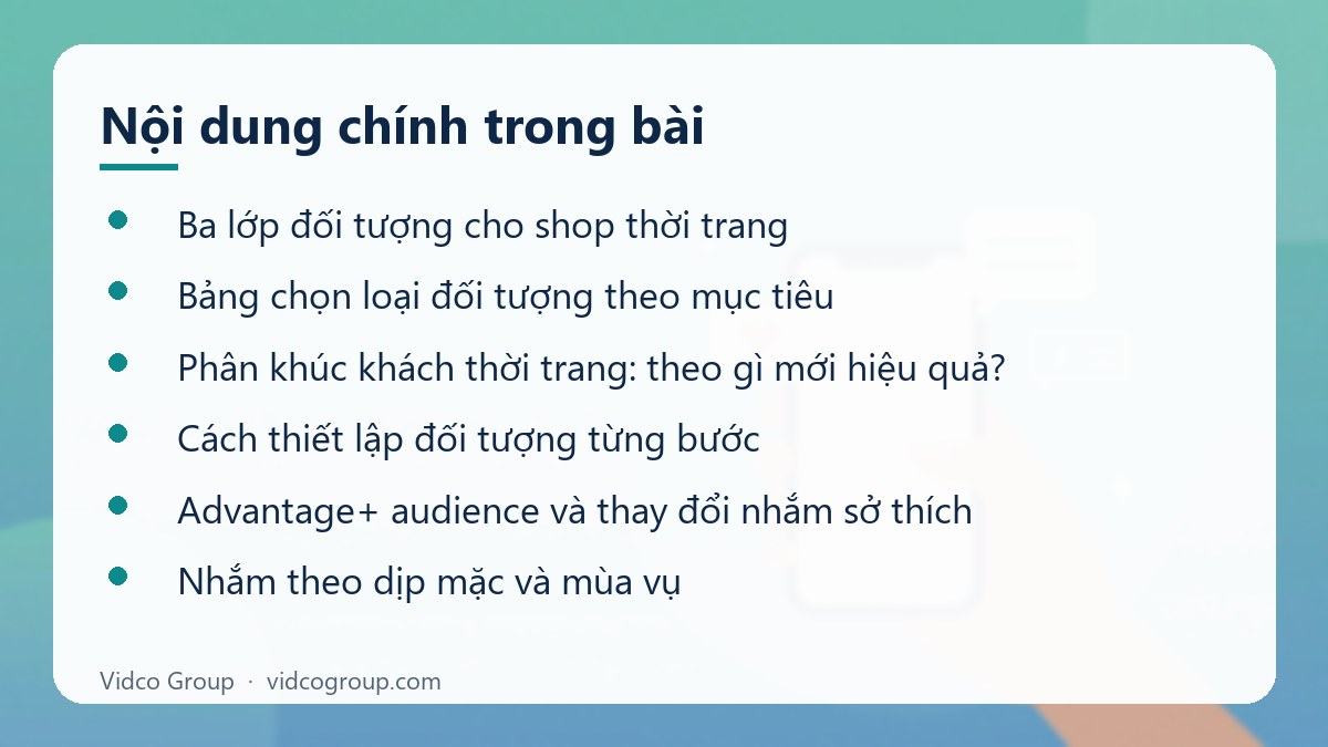 Nội dung chính: Target đối tượng quảng cáo Facebook lĩnh vực thời trang