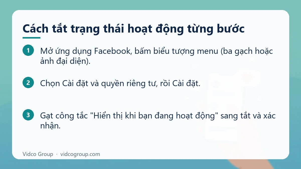 Các bước: Cách tắt trạng thái hoạt động từng bước