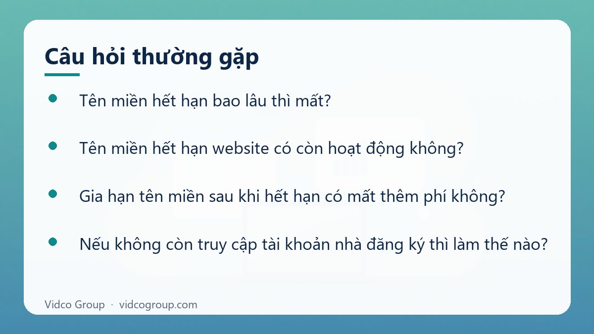 Một số câu hỏi thường gặp về Tên miền hết hạn phải làm gì