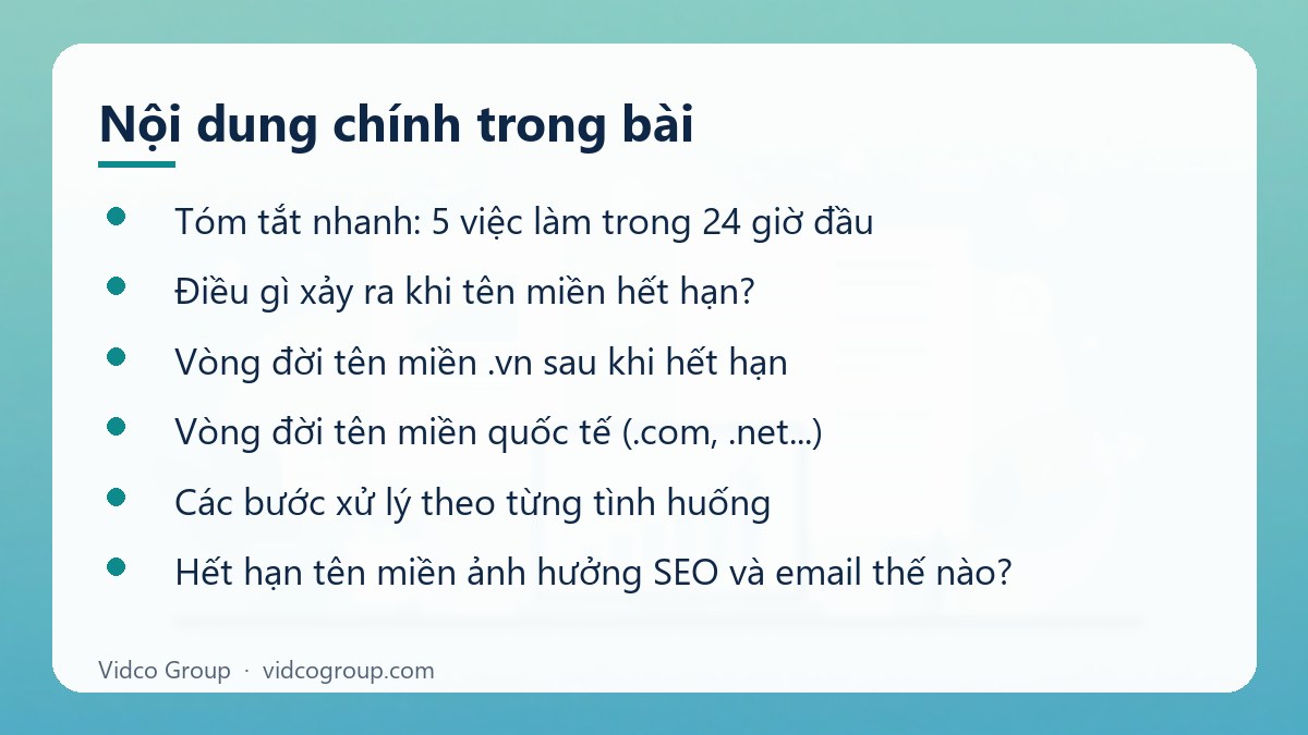Nội dung chính: Tên miền hết hạn phải làm gì