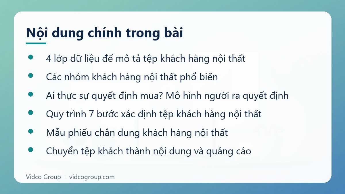 Nội dung chính: Tệp khách hàng nội thất