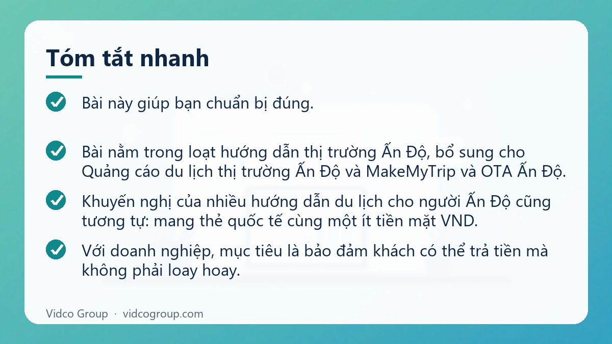Tóm tắt nhanh: Thanh toán cho khách Ấn Độ