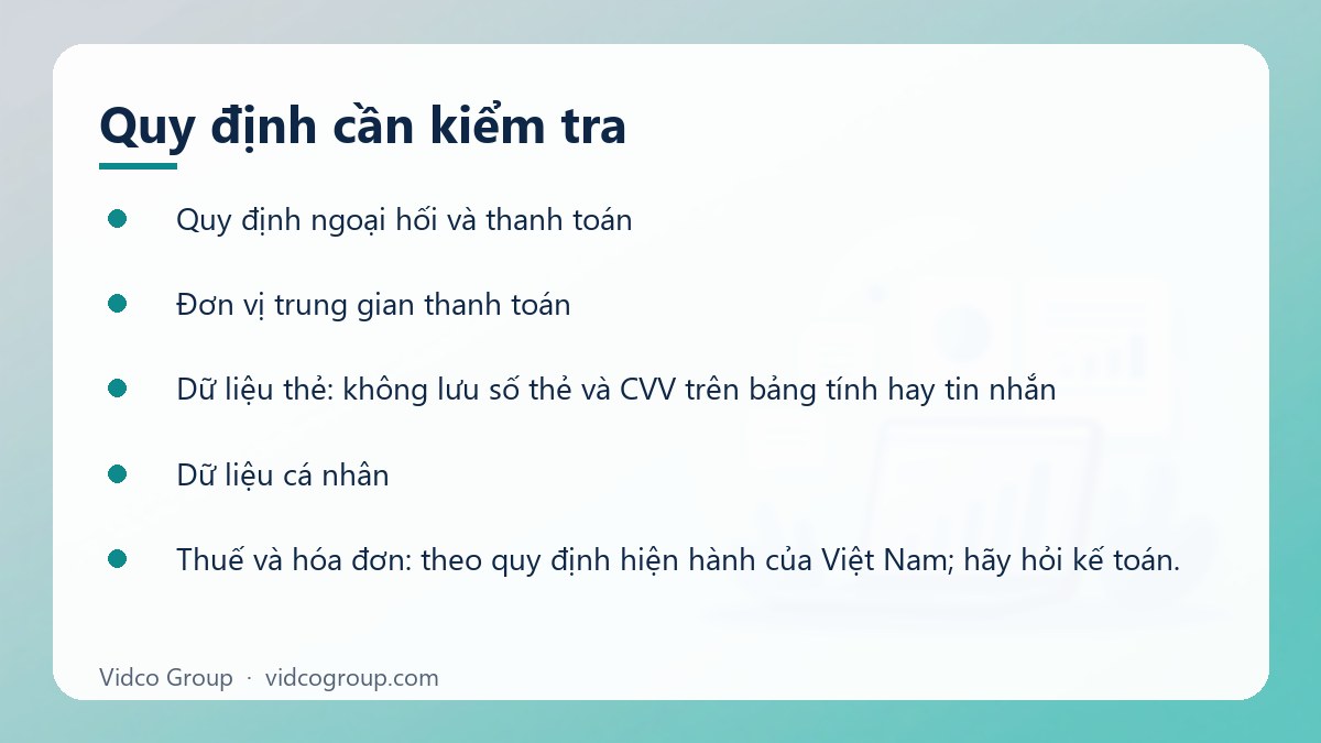 Danh sách: Quy định cần kiểm tra