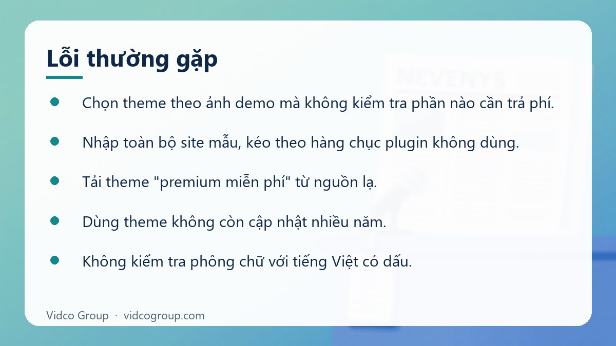 Danh sách: Lỗi thường gặp