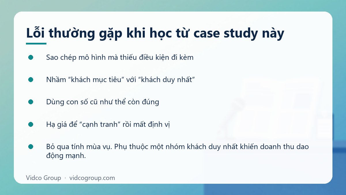 Danh sách: Lỗi thường gặp khi học từ case study này