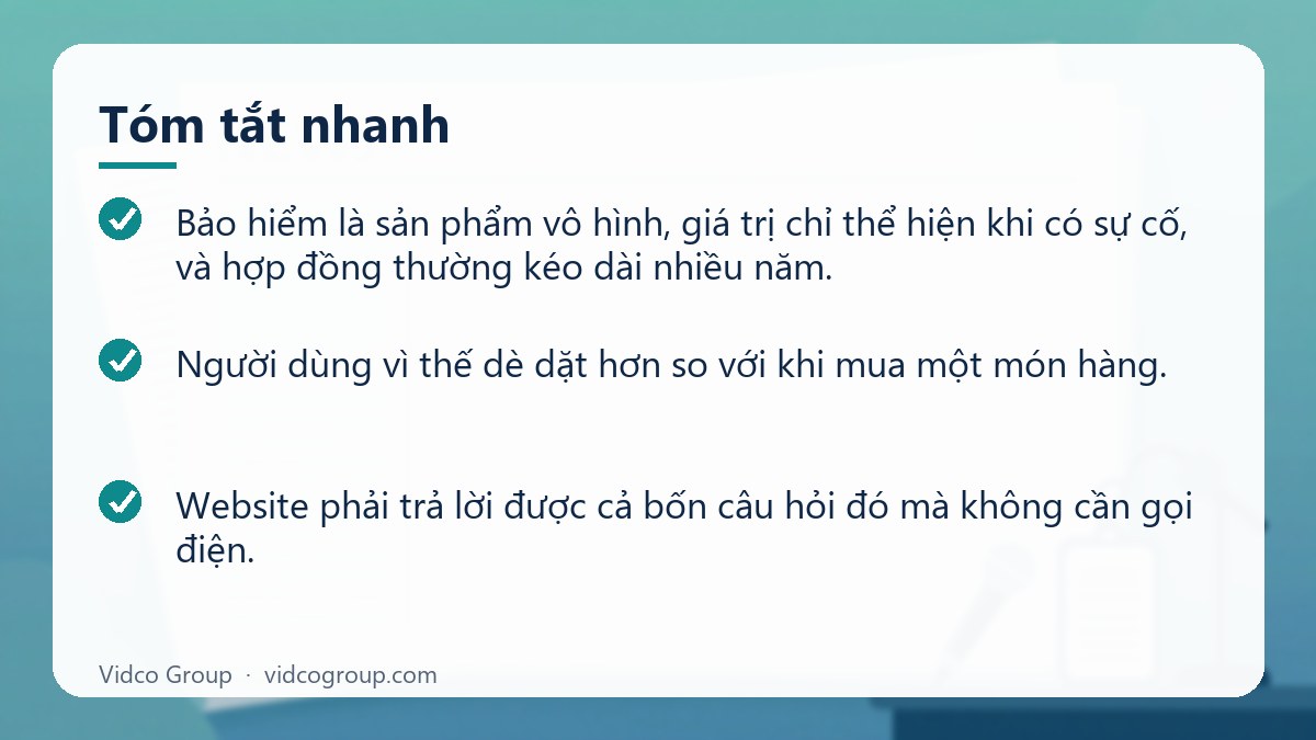 Tóm tắt nhanh: Thiết kế website công ty bảo hiểm