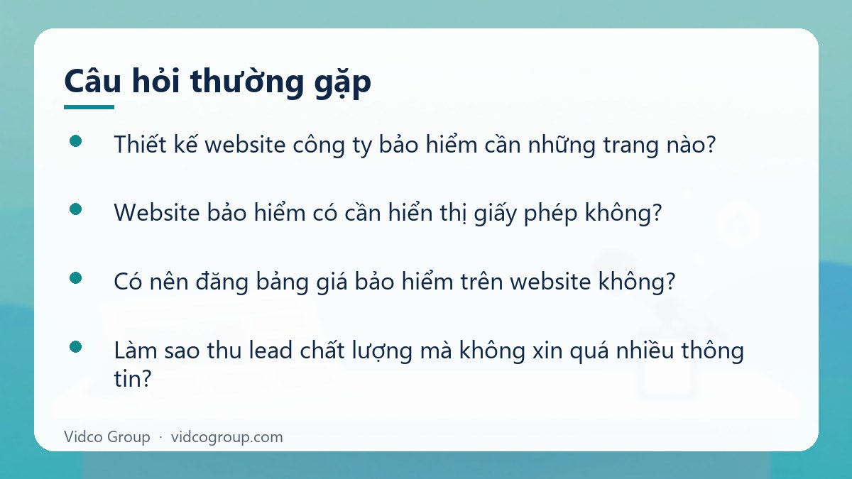 Một số câu hỏi thường gặp về Thiết kế website công ty bảo hiểm