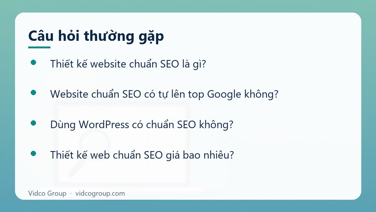 Một số câu hỏi thường gặp về Thiết kế website chuẩn SEO