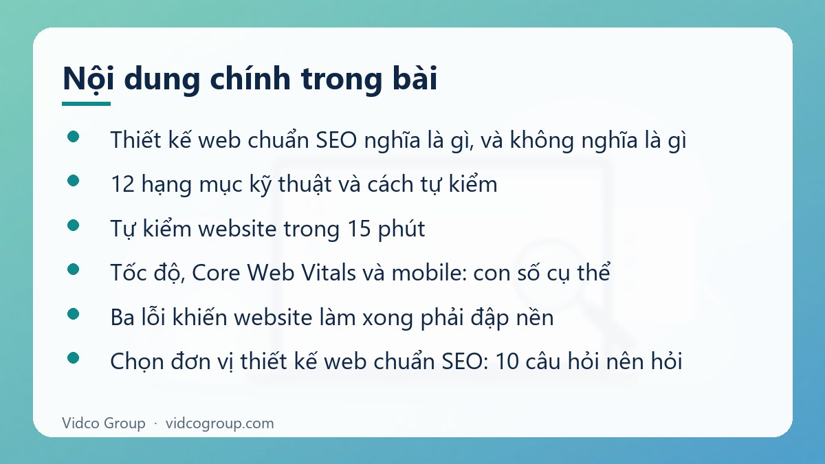 Nội dung chính: Thiết kế website chuẩn SEO