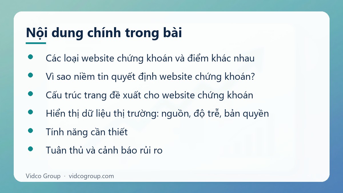 Nội dung chính: Thiết kế website chứng khoán