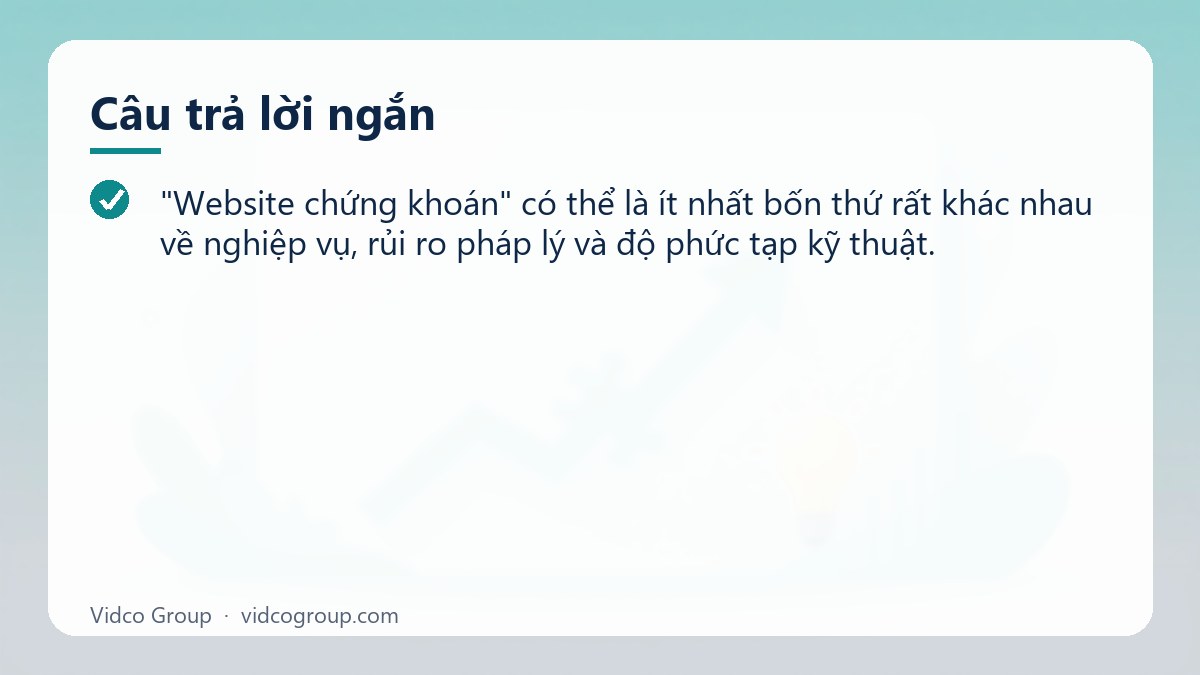 Câu trả lời ngắn: Thiết kế website chứng khoán