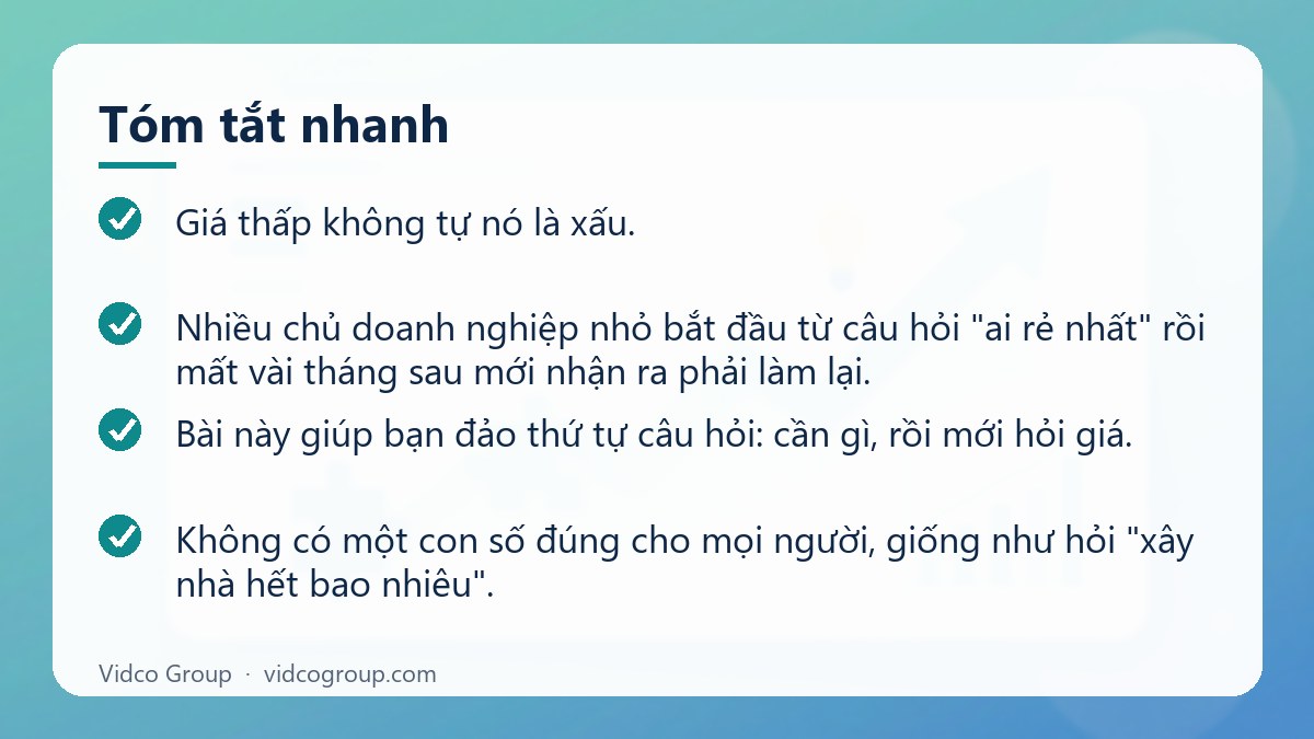 Tóm tắt nhanh: Thiết kế website giá rẻ
