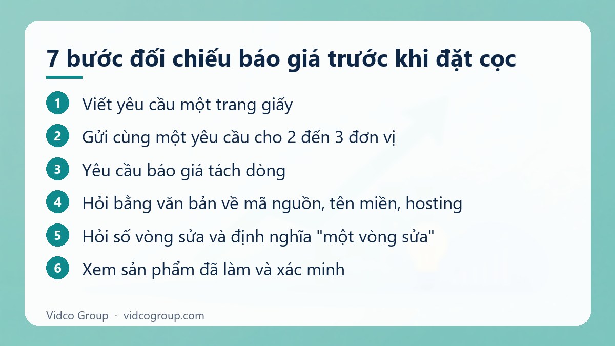Các bước: 7 bước đối chiếu báo giá trước khi đặt cọc