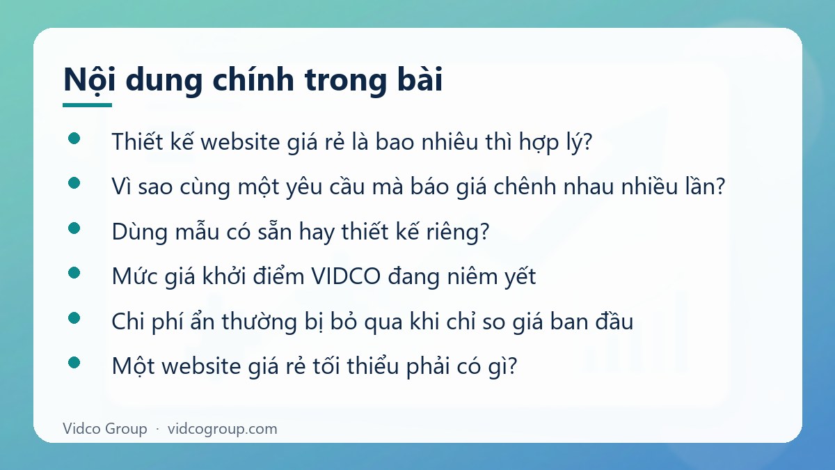 Nội dung chính: Thiết kế website giá rẻ
