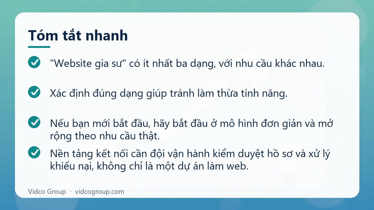 Tóm tắt nhanh: Thiết kế website gia sư