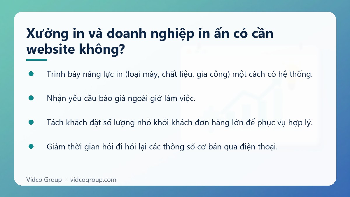 Danh sách: Xưởng in và doanh nghiệp in ấn có cần website không?