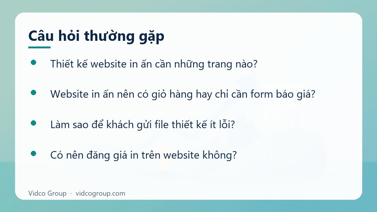 Một số câu hỏi thường gặp về Thiết kế website in ấn