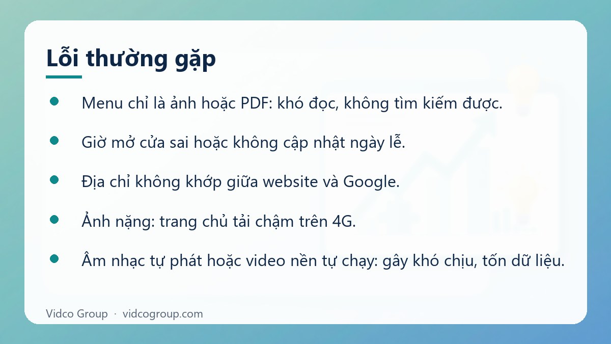 Danh sách: Lỗi thường gặp