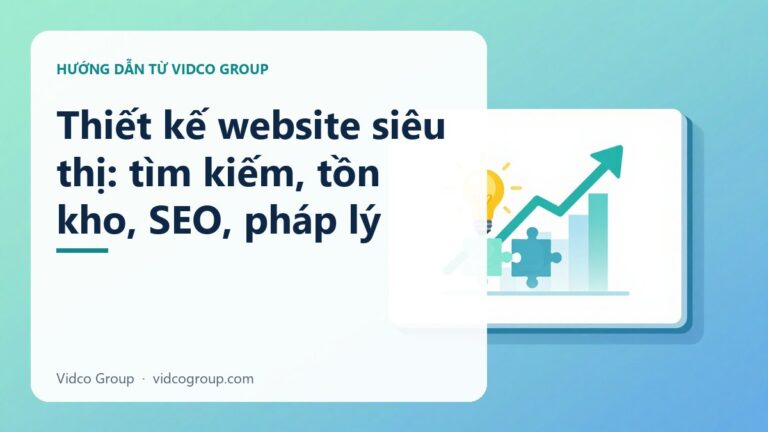 Thiết kế website siêu thị: tìm kiếm, tồn kho, SEO, pháp lý