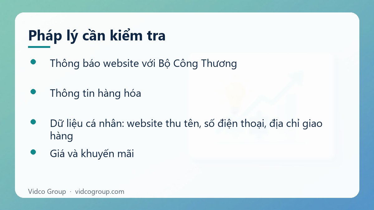 Danh sách: Pháp lý cần kiểm tra
