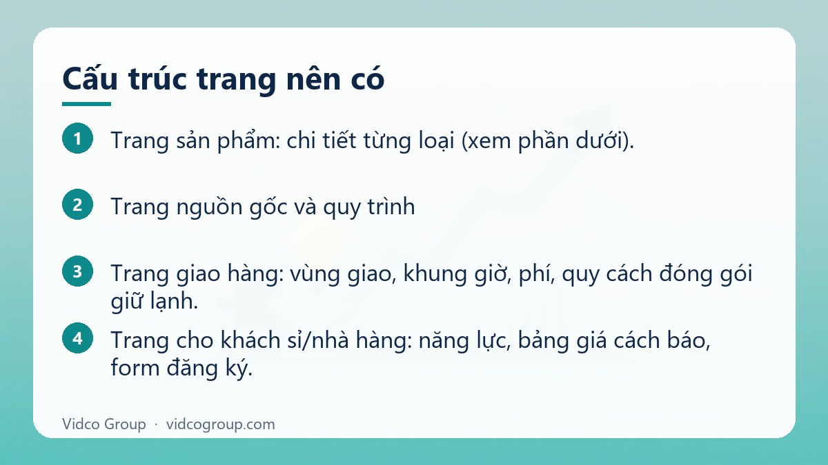 Các bước: Cấu trúc trang nên có