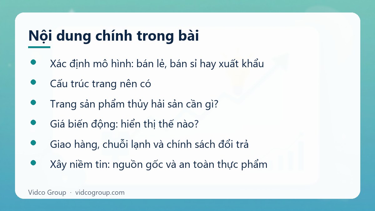 Nội dung chính: Thiết kế website thủy hải sản