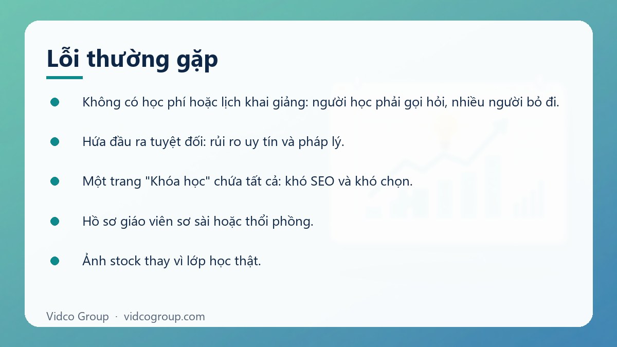 Danh sách: Lỗi thường gặp