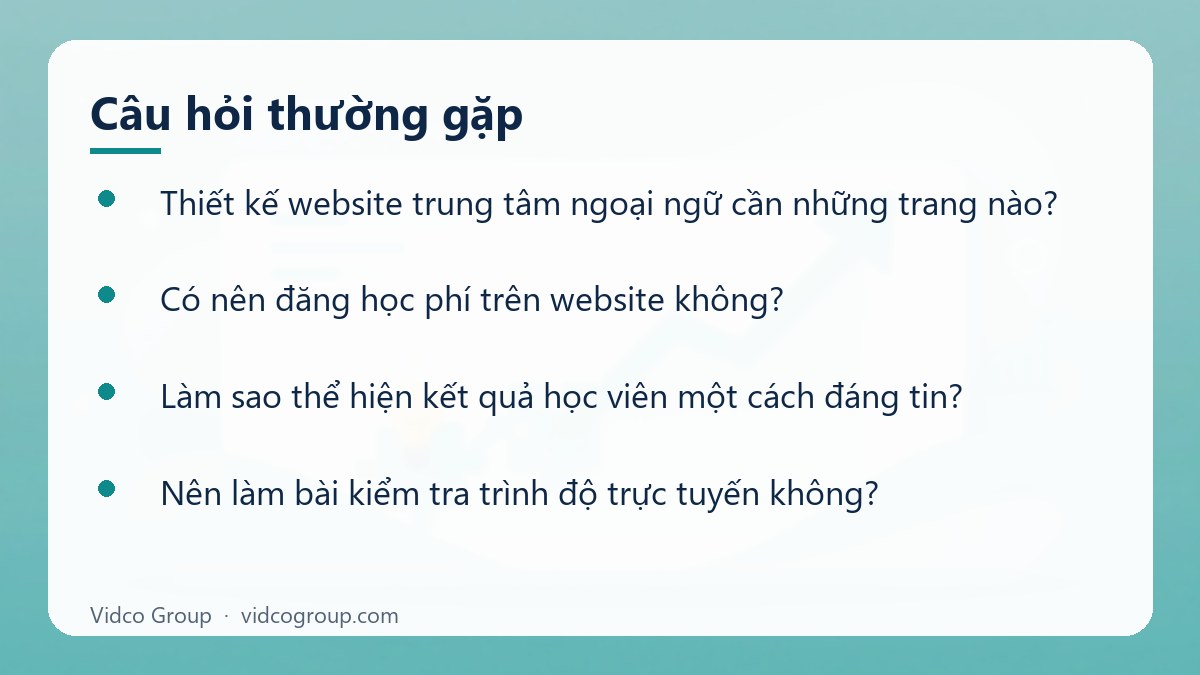 Một số câu hỏi thường gặp về Thiết kế website trung tâm ngoại ngữ