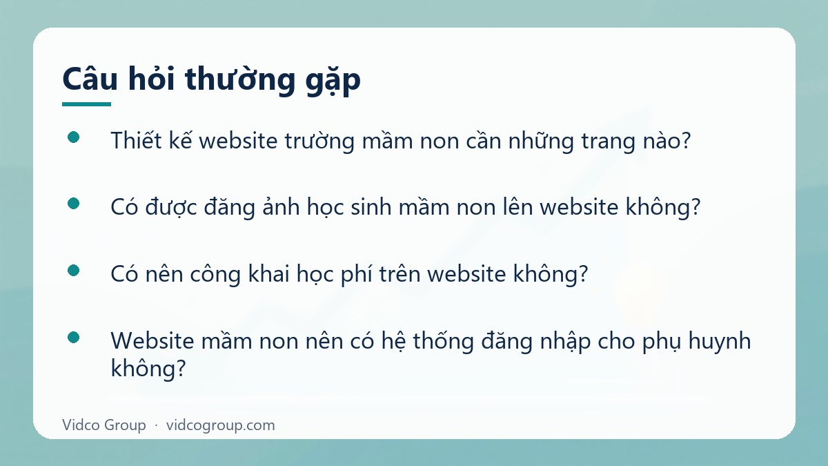Một số câu hỏi thường gặp về Thiết kế website trường mầm non