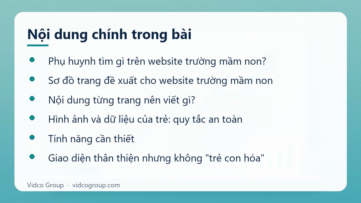 Nội dung chính: Thiết kế website trường mầm non