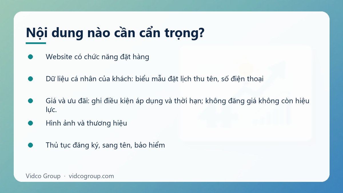 Danh sách: Nội dung nào cần cẩn trọng?