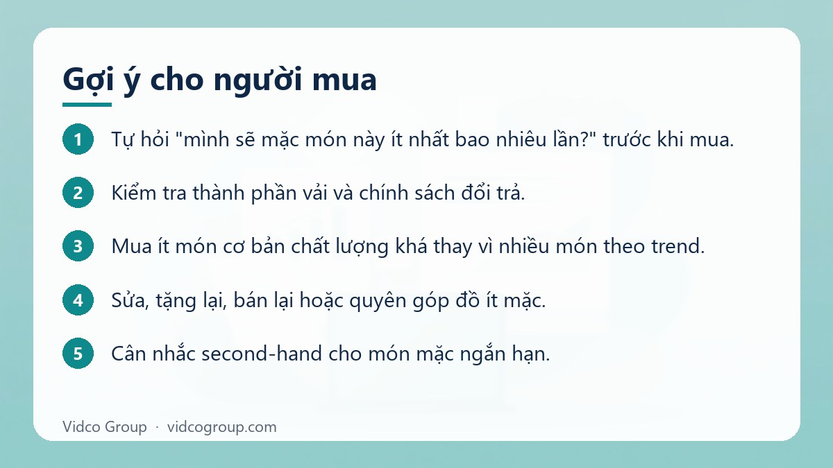 Các bước: Gợi ý cho người mua