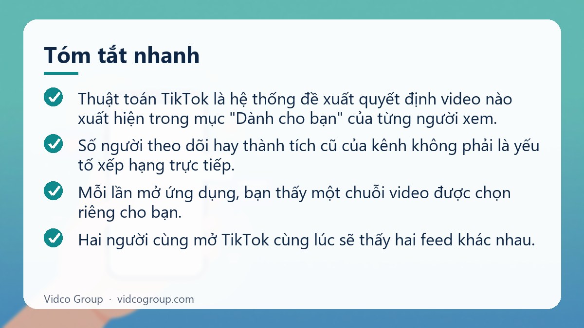 Tóm tắt nhanh: Thuật toán TikTok