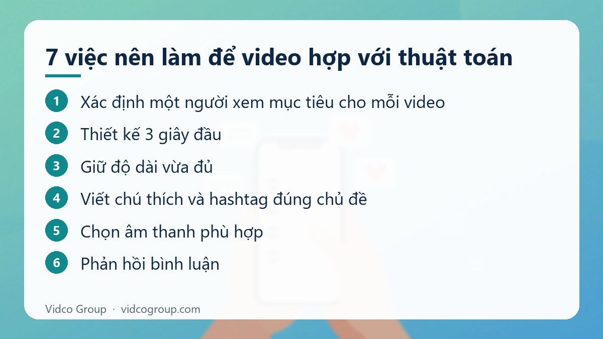 Các bước: 7 việc nên làm để video hợp với thuật toán