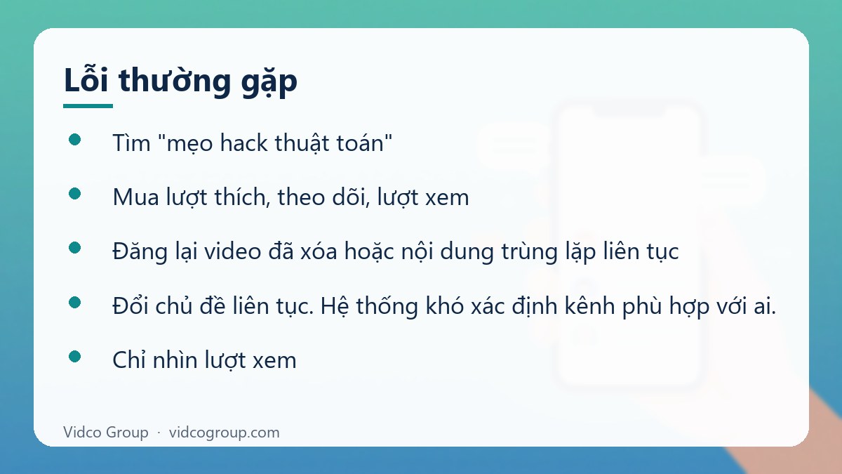 Danh sách: Lỗi thường gặp