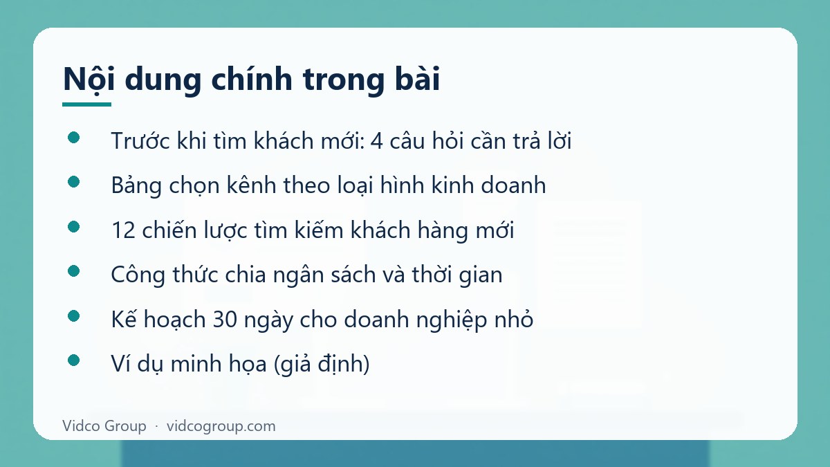 Nội dung chính: Tìm kiếm khách hàng mới