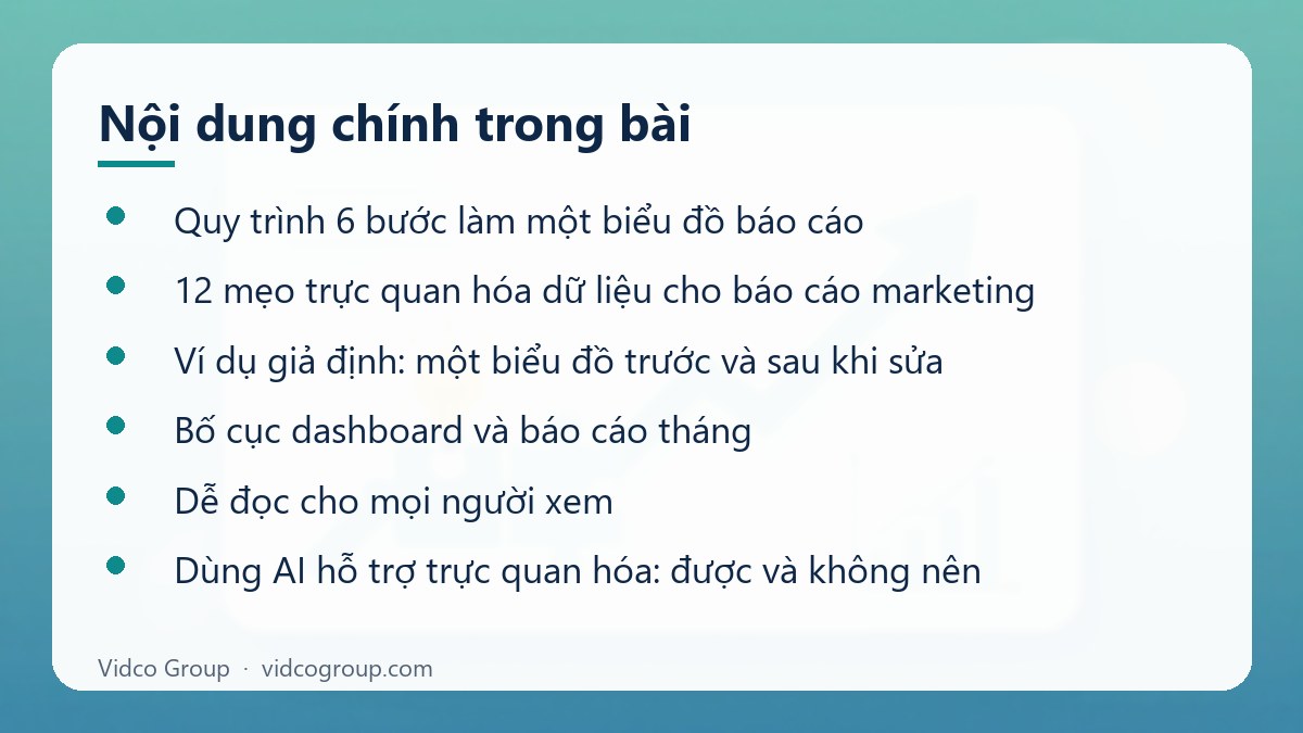 Nội dung chính: Mẹo trực quan hóa dữ liệu cho báo cáo marketing