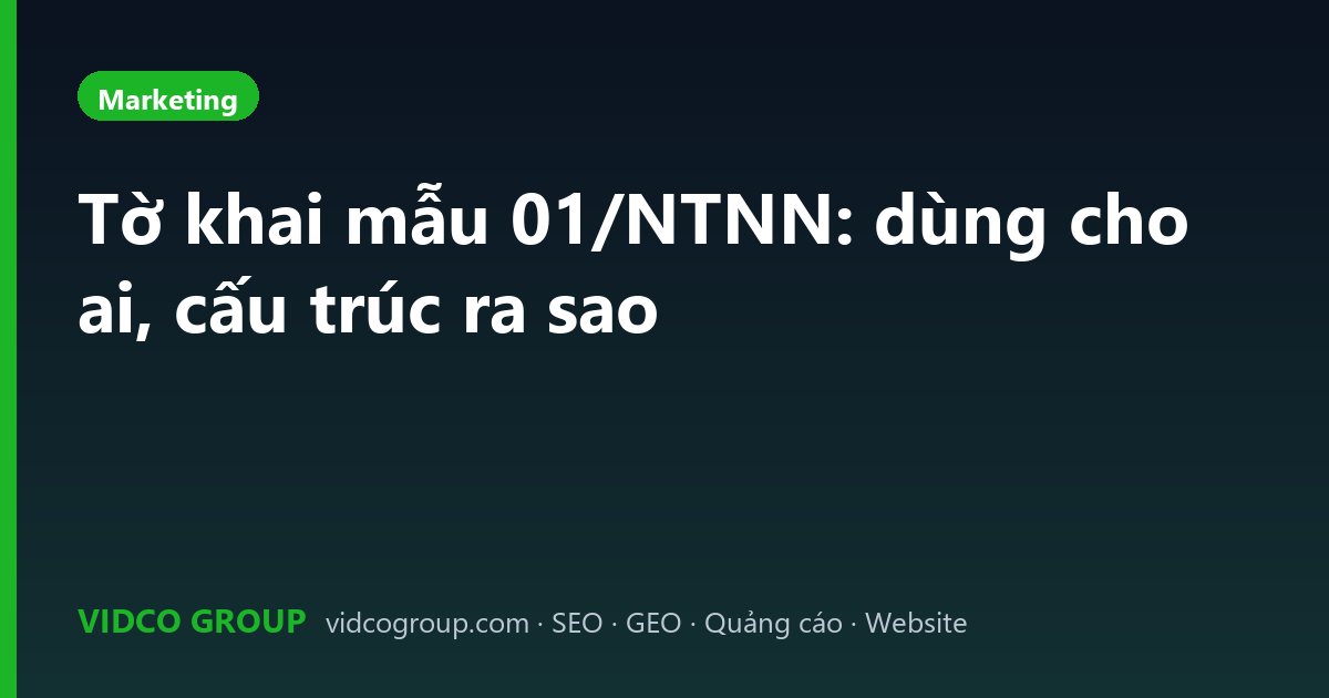Tờ khai mẫu 01/NTNN: dùng cho ai, cấu trúc ra sao